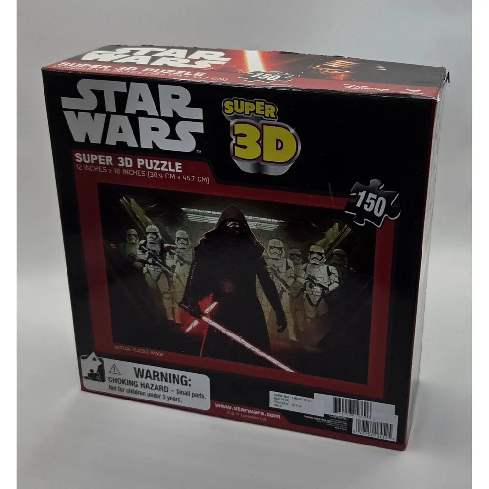 Star Wars The Force Awakens Super 3D Jigsaw Puzzle 150 Pc Kylo Ren Open Box